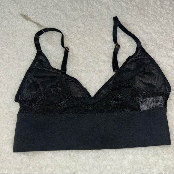 Aerie Sheer Bralette Lace Daisy Black XS NWT - Picture 3 of 5